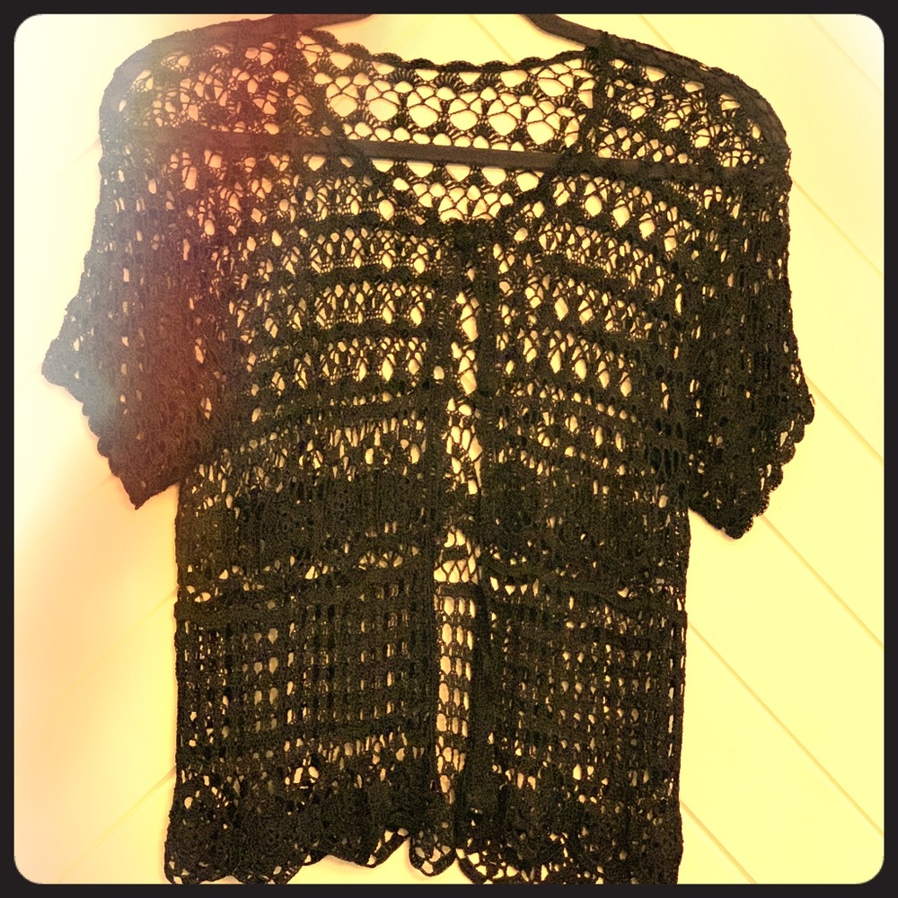 Black knit cardigan